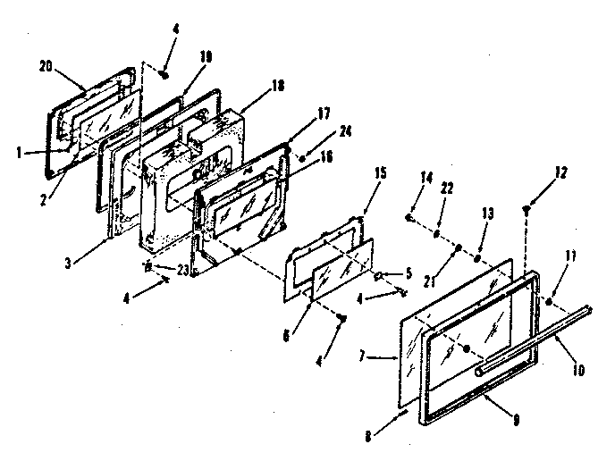 Oven door section
