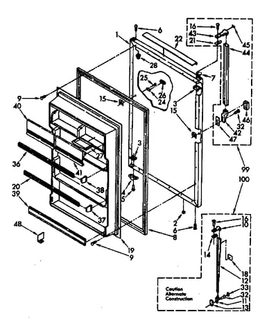 Refrigerator door parts