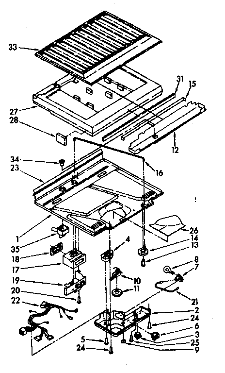 Compartment separator and control parts