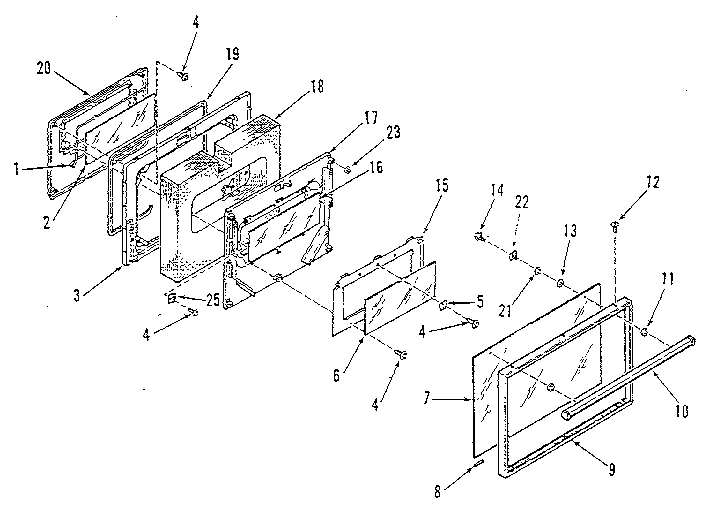 Oven door section