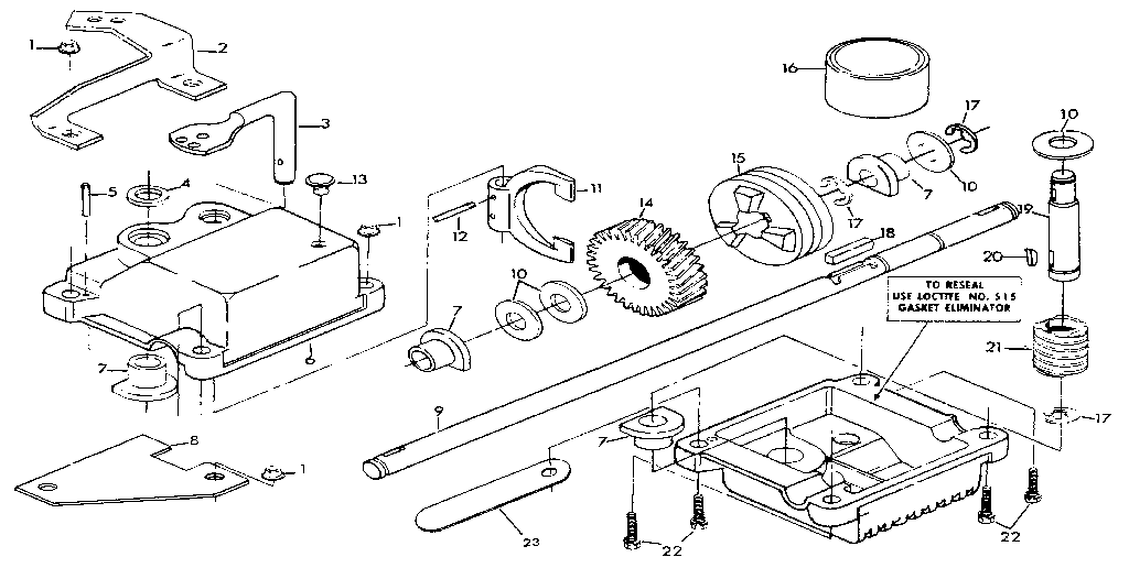 Gear case assembly no. 88387