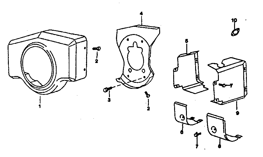 Muffler, air guide and housing group