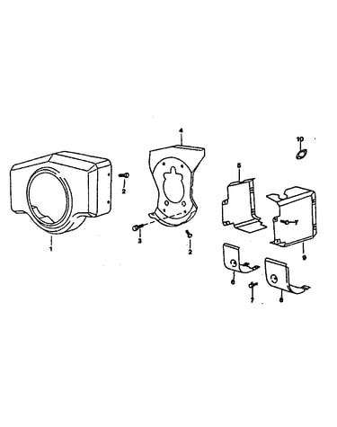 Muffler, air guide and housing group