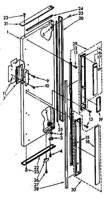 Refrigerator exterior door panel parts