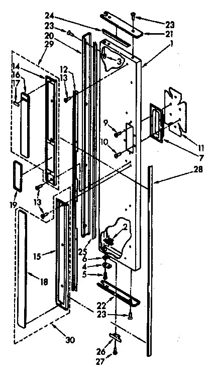 Freezer exterior door panel parts