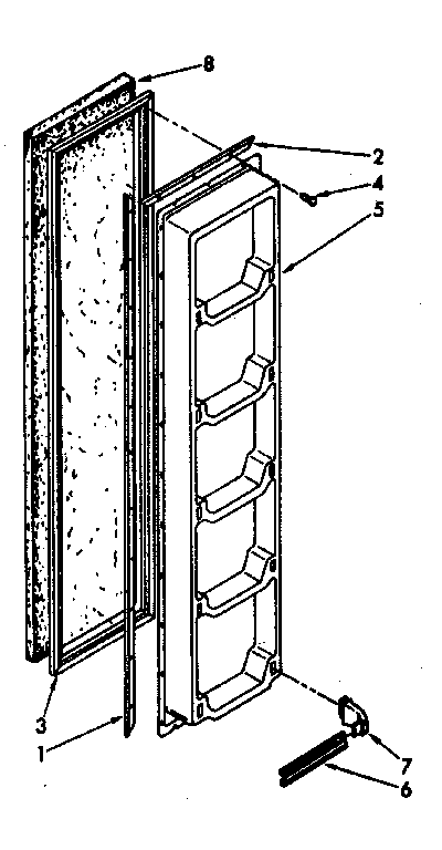 Freezer interior door panel parts
