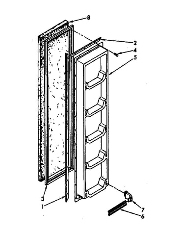 Freezer interior door panel parts