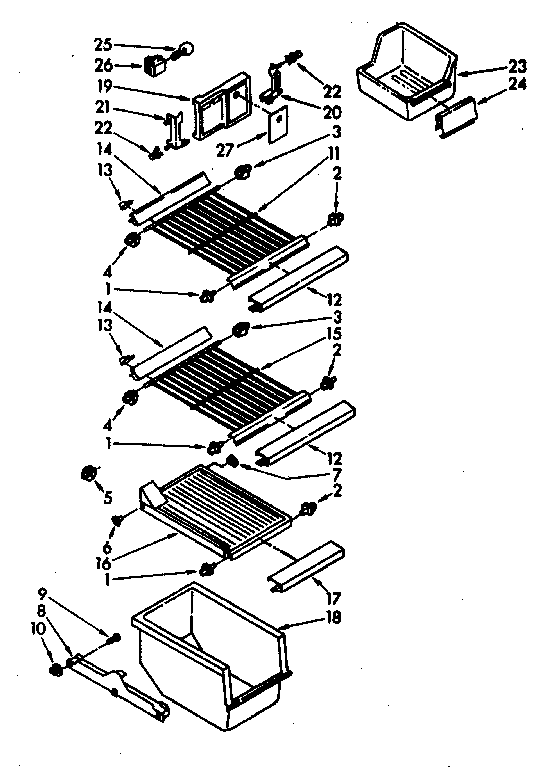 Freezer interior parts