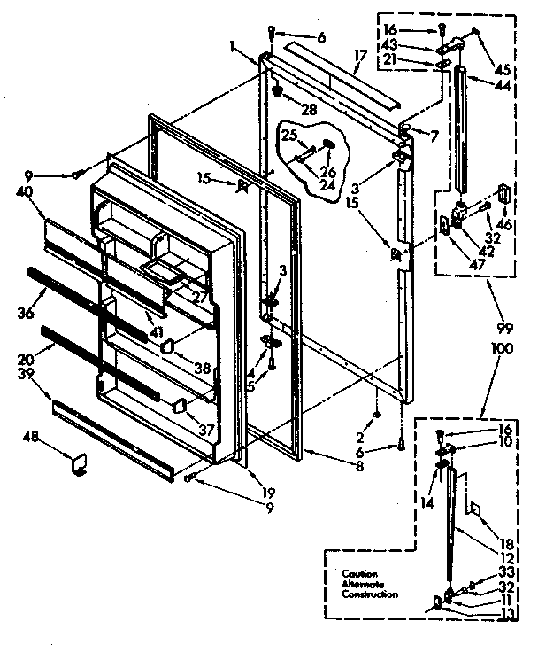 Refrigerator door parts