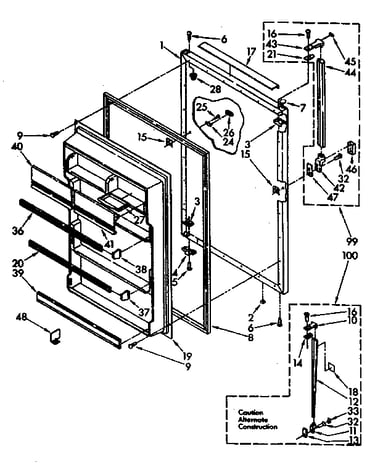 Refrigerator door parts