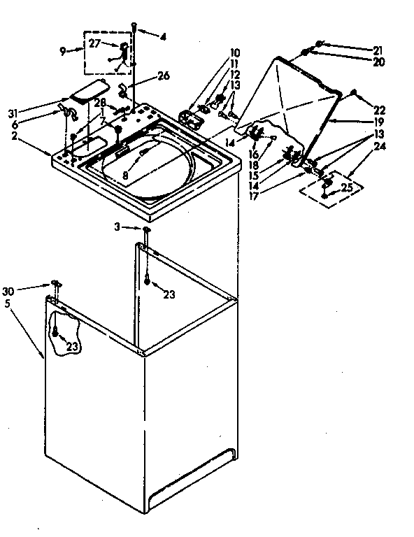 Top and cabinet parts