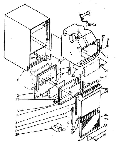Cabinet, liner and door components