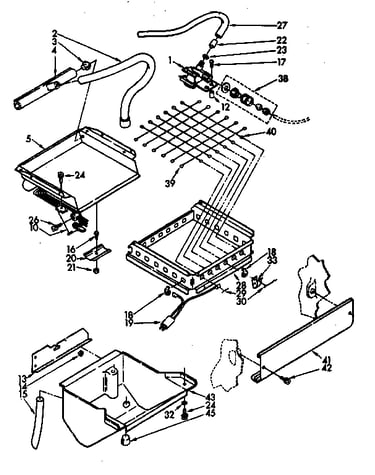 Evaporator, ice cutter grid and water parts