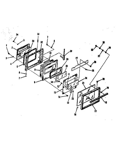 Upper oven door section