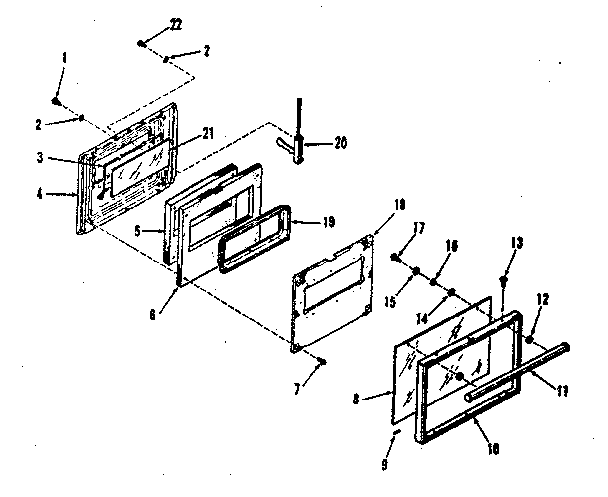 Lower oven door section
