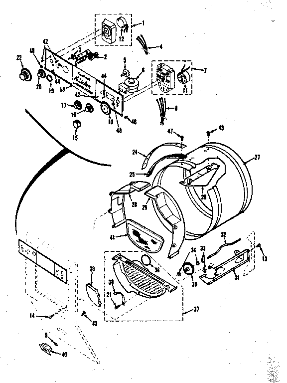 Console controls, drum