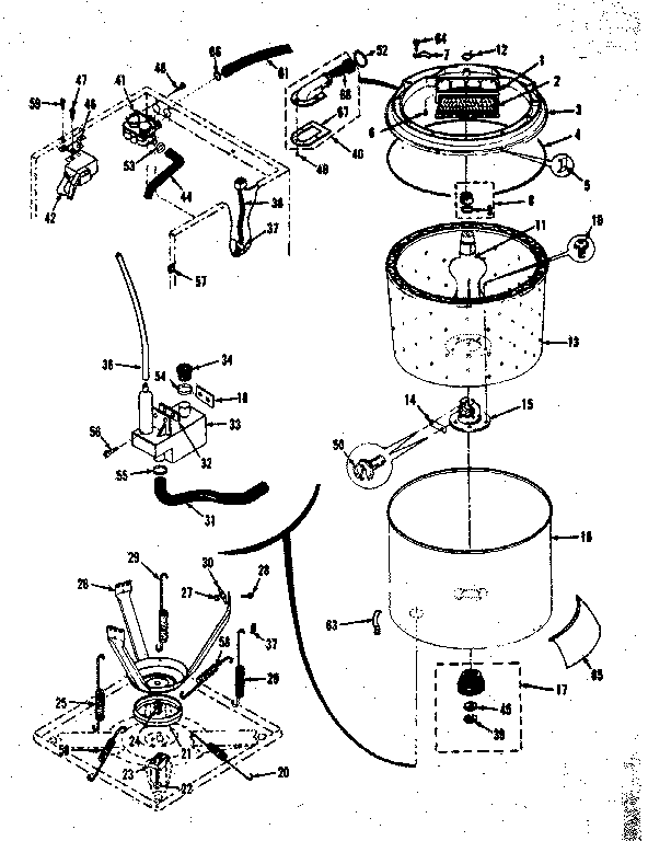 Tubs, water valve, lid switch