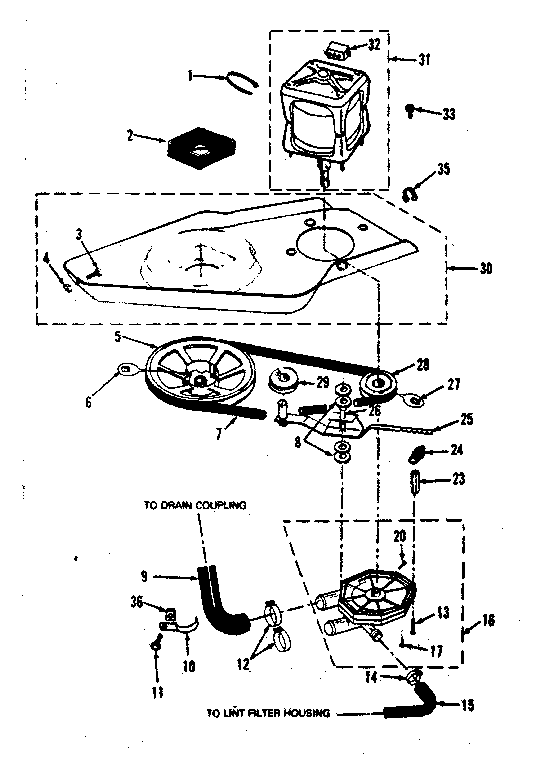 Washer drive system, pump