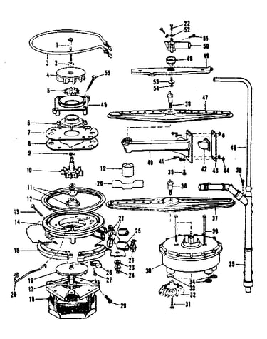 Motor, heater, and spray arm details