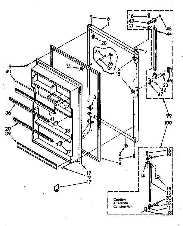 Refrigerator door parts