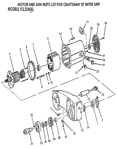 Motor and arm