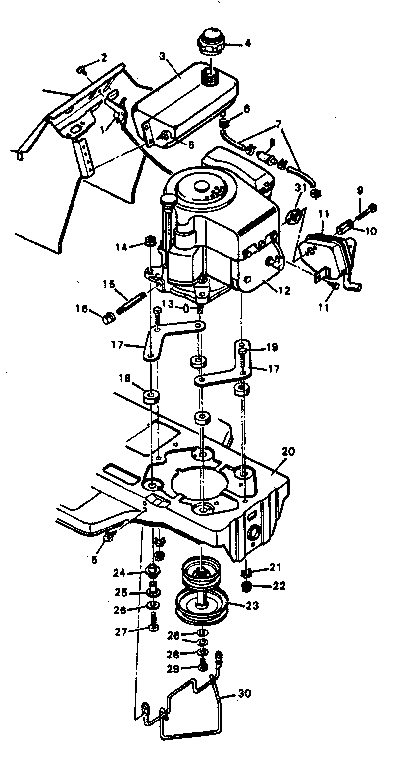 Replacement parts engine mounting