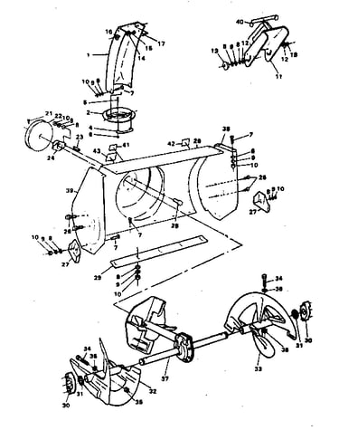 Auger housing assembly repair parts
