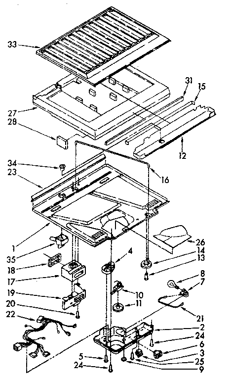 Compartment separator and control parts