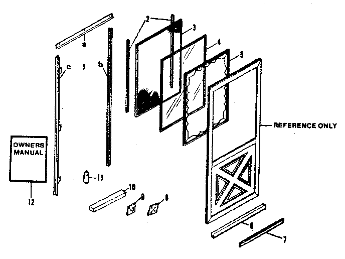 Replacement parts / half panel with x in lower panel