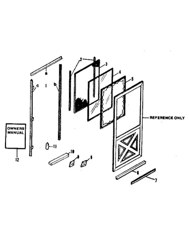 Replacement parts / half panel with x in lower panel