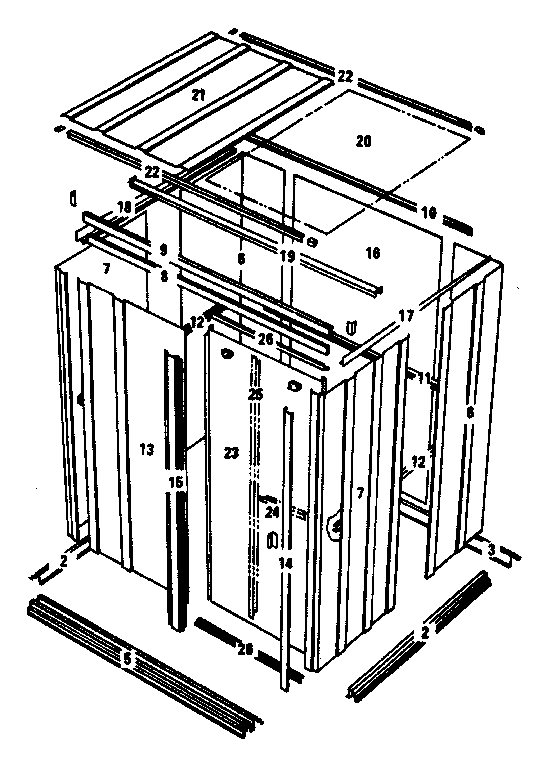 MODEL NO. 697.684311 5'X4' STORAGE BUILDING