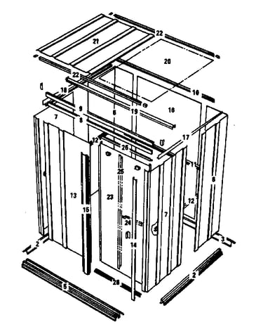 Model no. 697.684311 5'x4' storage building