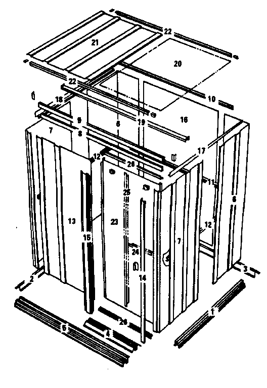 Model 697.6843105'x4'storage building