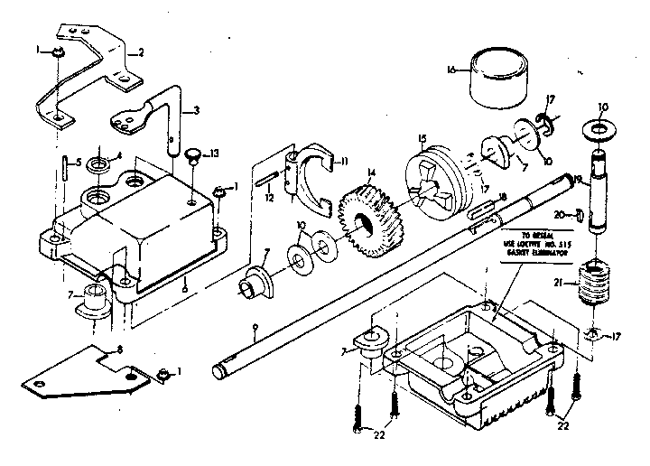 Gear case assembly part number 86617