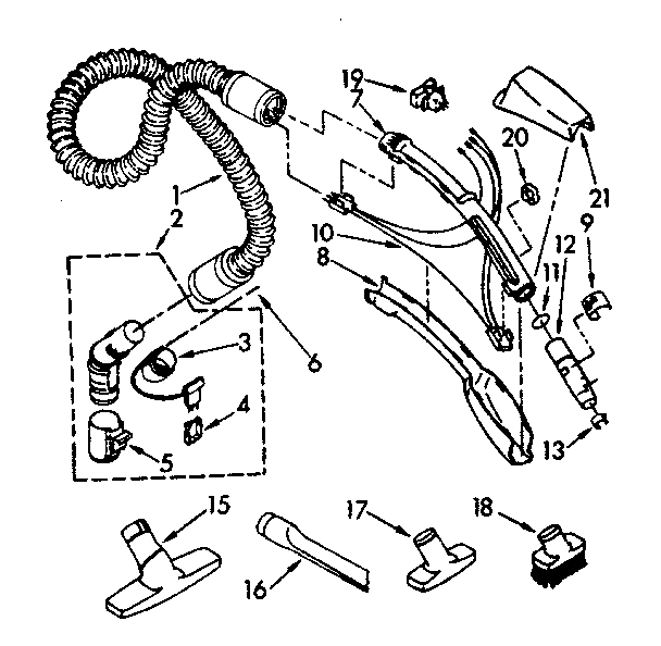 Hose and attachment parts