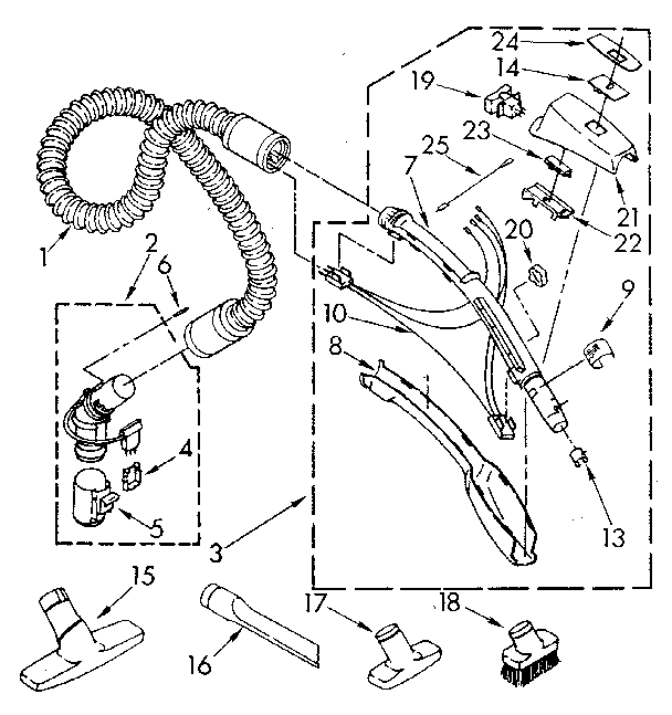 Hose and attachment parts