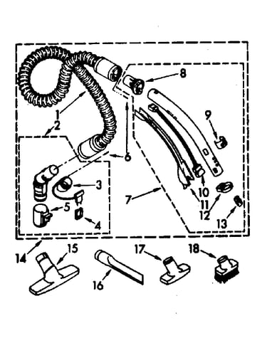 Hose and attachment parts