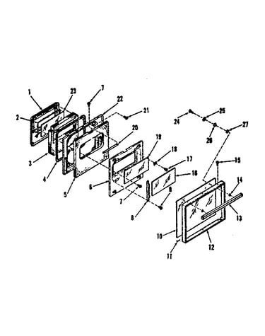 Upper oven door section