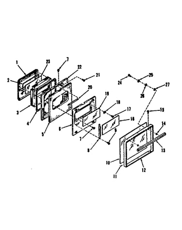 Upper oven door section
