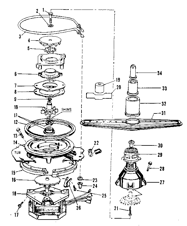Motor, heater, and spray arm details