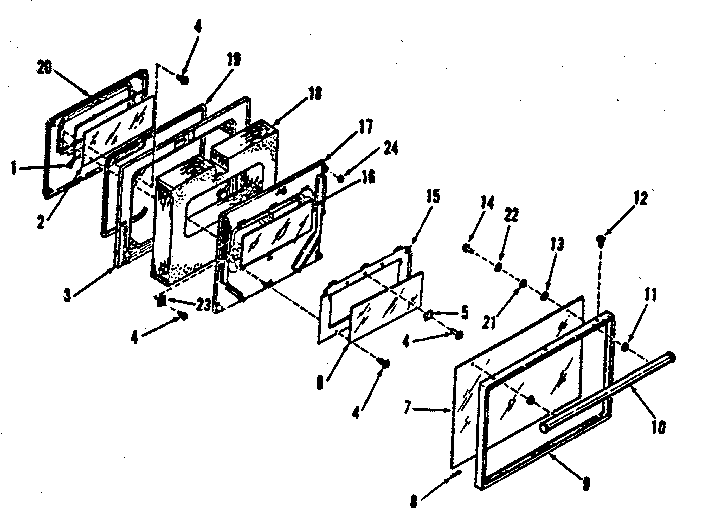 Oven door section