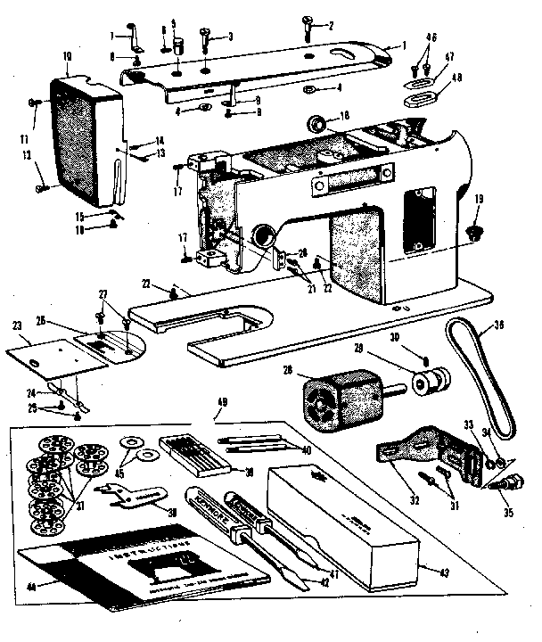 Motor and attachment parts