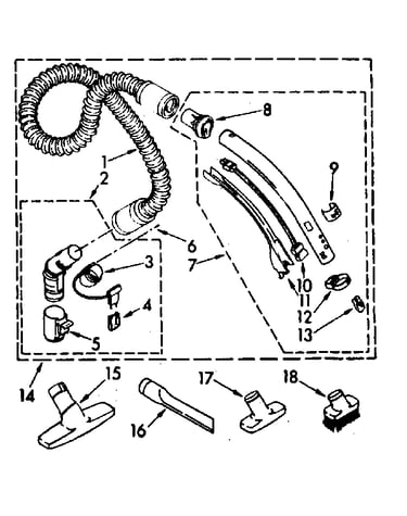 Hose and attachment parts