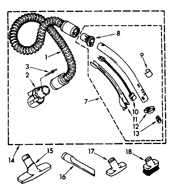 Hose and attachment parts