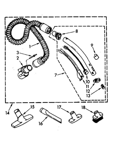 Hose and attachment parts