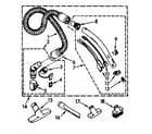 Kenmore 1162835581 hose and attachment parts diagram
