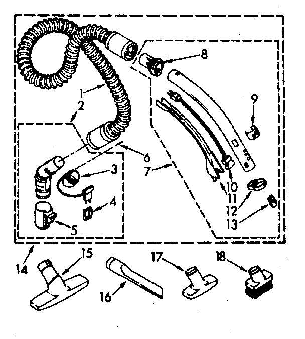 Hose and attachment parts