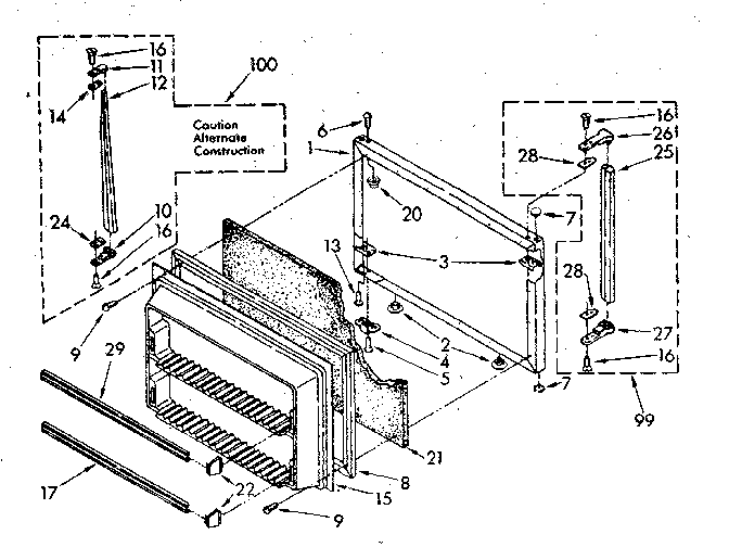 Freezer door parts