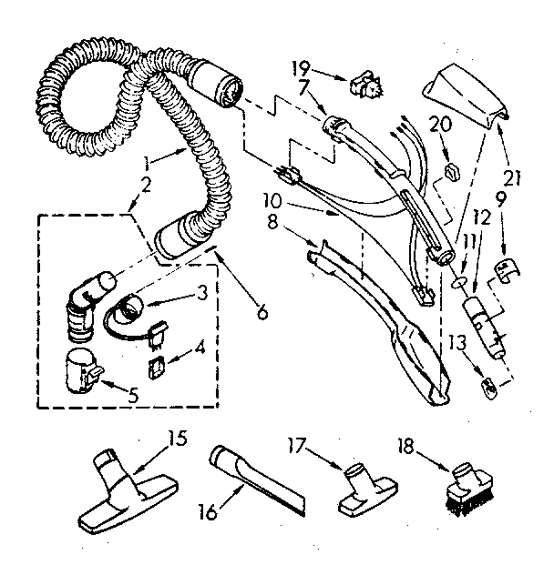Hose and attachment parts