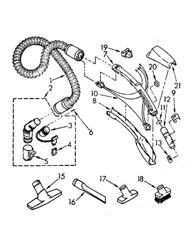 Hose and attachment parts